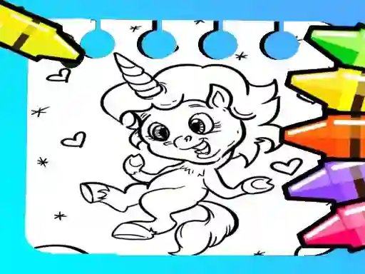 Logħba Magical Unicorn Coloring Pages onlajn