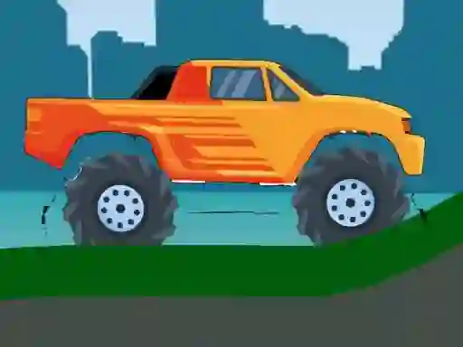 Logħba Monster Truck Hill Driving 2D onlajn