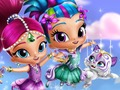 Logħba Shimmer u shine dress up  onlajn