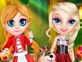 Logħba Little Elsa Fil aħmar Hoodem  onlajn