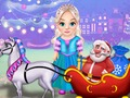 Logħba Little Elsa Clean Christmas Carriage onlajn