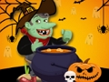 Logħba Witch Word Halloween Puzzle Game  onlajn