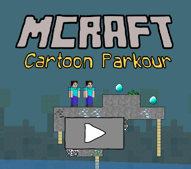Logħba Parkour tal-cartoon mcraft onlajn