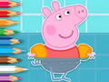 Logħba Ktieb tal-kulur: Peppa Swimming  onlajn