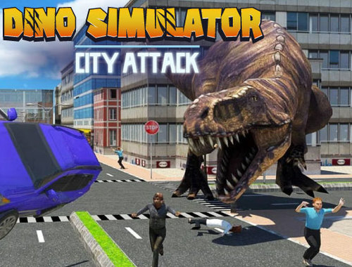 Logħba Dino Simulatur City Attack  onlajn
