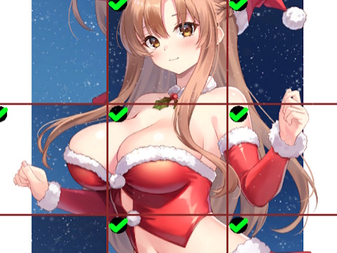 Logħba Anime Girls Fl-Aħmar Dress Tile Puzzle  onlajn
