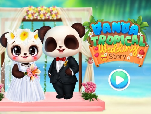 Logħba Storja ta' Tieġ Tropikali ta' Panda  onlajn