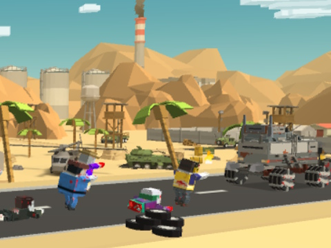 Logħba Zombie Derby Pixel Sopravivenza  onlajn