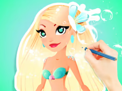 Logħba Ktieb tal-kulur: Aqua Mermaid  onlajn