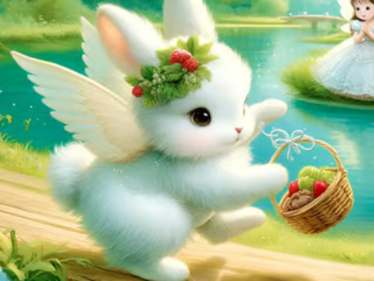 Logħba Puzzle Jigsaw: Angel Bunny  onlajn