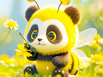 Logħba Jigsaw Puzzle: Panda Bee onlajn