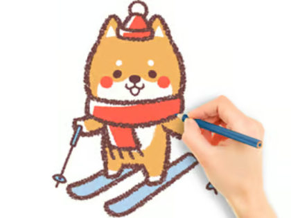 Logħba Ktieb tal-kulur: Skiing Puppy  onlajn