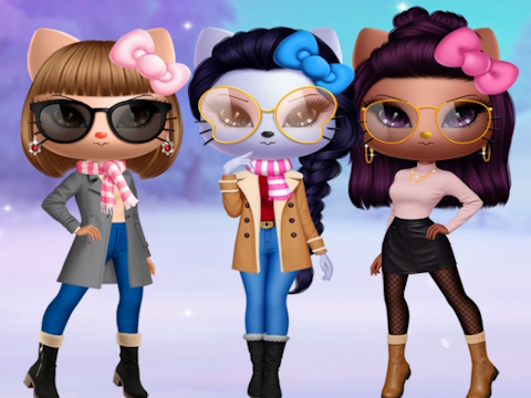 Logħba Kitty Squad Winter Dress Up Up  onlajn