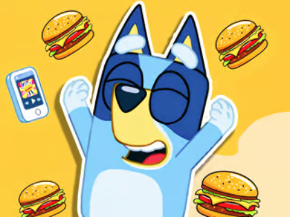 Logħba Puzzle Jigsaw: Burger Dog Bluey  onlajn