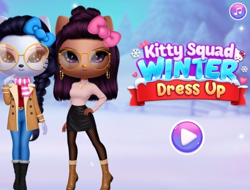 Logħba Kitty Squad Winter Dress Up Up  onlajn