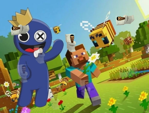 Logħba Rainbow Friends Minecraft Hidden Skibidi  onlajn