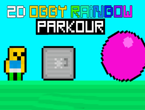 Logħba 2D OBBY Rainbow Parkour  onlajn