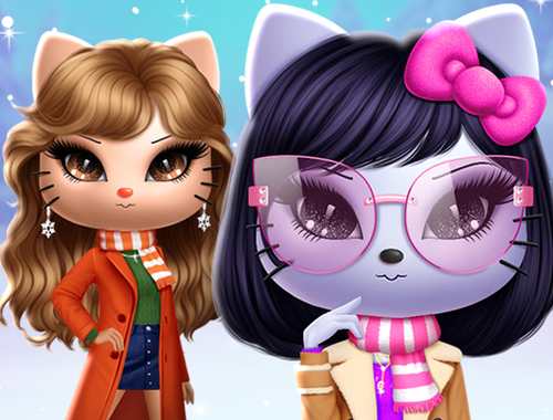 Logħba Kitty Squad Winter Dress Up Up  onlajn