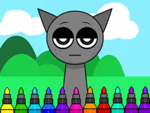 Logħba Ktieb tal-kulur: Sprunki Incredibox Gray  onlajn