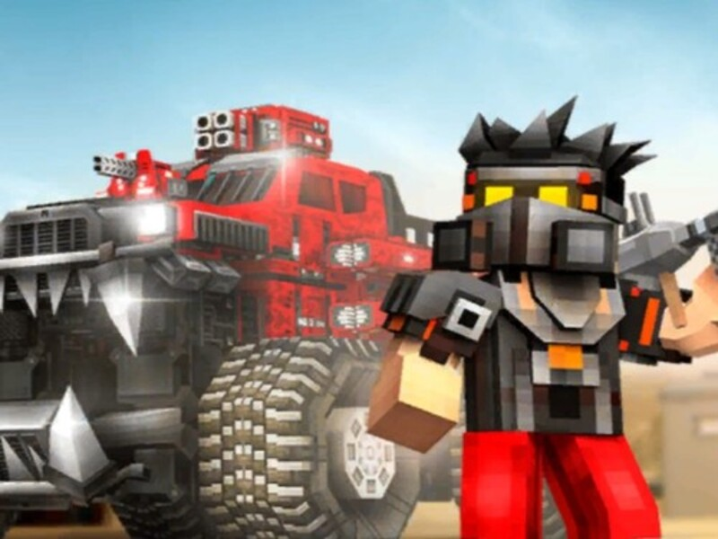 Logħba Karozzi Blocky: Battalja tal-Karozza onlajn