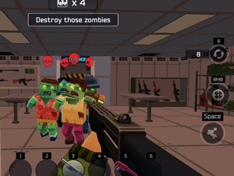 Logħba Pixel Combat: Strike Zombies onlajn