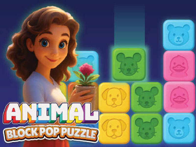 Logħba Puzzle pop tal-blokka tal-annimali onlajn