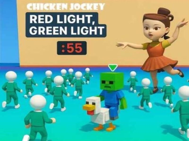 Logħba Jockey tat-tiġieġ: dawl aħdar ċar aħmar onlajn